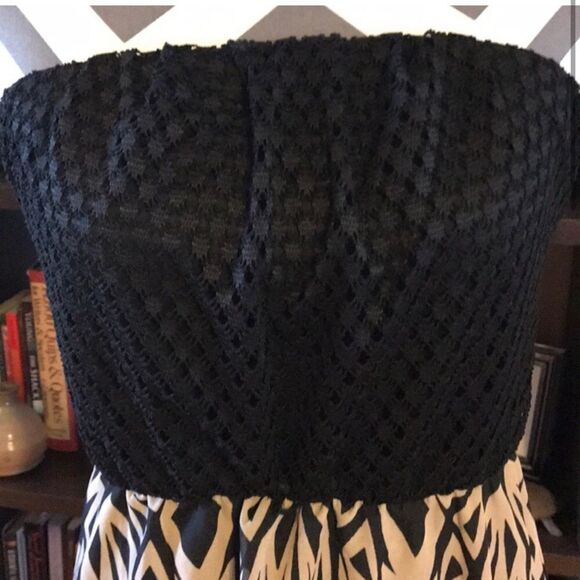 As U Wish Strapless Dress SMALL Black/Tan - Picture 3 of 10